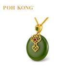 POH KONG 999/24K Yellow Gold Jade Pendant