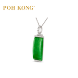 POH KONG 750/18K White Gold Classic Jade Pendant with Diamond