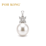 POH KONG 750/18K White Gold Pearl Grace with Diamond Pendant