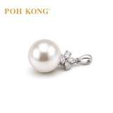 POH KONG 750/18K White Gold Pearl Majesty with Diamond Pendant
