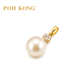 POH KONG 750/18K Yellow Gold Eternal Pearl with Diamond Pendant