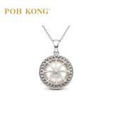 POH KONG 750/18K White Gold Luna Pearl with Diamond Pendant