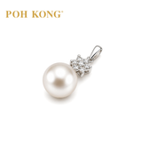 POH KONG 750/18K White Gold Stella  Pearl with Diamond Pendant