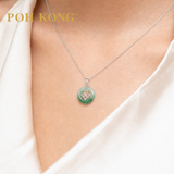 POH KONG 750/18K White Gold Jade Pendant