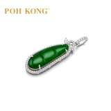 POH KONG 750/18K White Gold Jade Pendant with Diamond