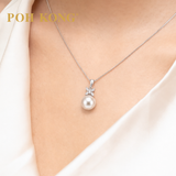 POH KONG 750/18K White Gold Pearl Grace with Diamond Pendant
