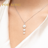 POH KONG 750/18K White Gold Eternal Pearl Trio Pendant