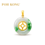 POH KONG 750/18K Yellow Gold Jade Pendant