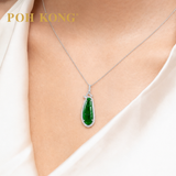 POH KONG 750/18K White Gold Jade Pendant with Diamond
