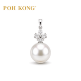 POH KONG 750/18K White Gold Pearl Majesty with Diamond Pendant