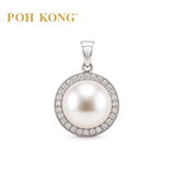 POH KONG 750/18K White Gold Luna Pearl with Diamond Pendant