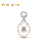 POH KONG 750/18K White Divine Pearl with Diamond Pendant