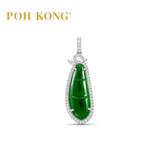 POH KONG 750/18K White Gold Jade Pendant with Diamond