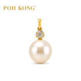 POH KONG 750/18K Yellow Gold Eternal Pearl with Diamond Pendant