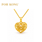 POH KONG 916/22K Gold Happy Love Endless Happiness Mini Hearts Pendant