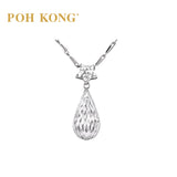 750/18k White Gold Starry Teardrop Pendant