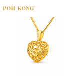 POH KONG 916/22K Gold Happy Love Endless Happiness Mini Hearts Pendant