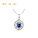 POH KONG 750/18K White Gold Blue Sapphire Brilliance Diamond Pendant