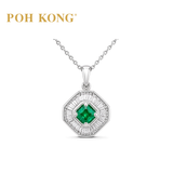 POH KONG 750/18K White Gold Emerald Royale Diamond Pendant