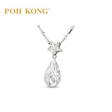 750/18k White Gold Starry Teardrop Pendant