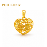 POH KONG 916/22K Gold Happy Love Endless Happiness Mini Hearts Pendant