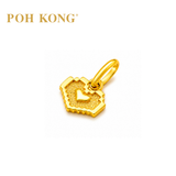 POH KONG 916/22K Gold Pixel Heart Pendant