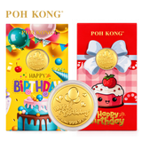 POH KONG 999.9/24K Happy Birthday Gold Wafer Coin