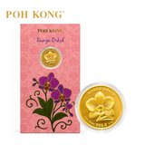 POH KONG 999.9/24K Anggun Bunga Orkid Gold Wafer Coin