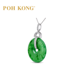 POH KONG 750/18K White Gold Donut Jade Pendant with Diamond