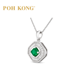 POH KONG 750/18K White Gold Emerald Royale Diamond Pendant