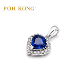 POH KONG 750/18K White Gold Blue Sapphire Azure Heart Diamond Pendant