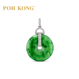 POH KONG 750/18K White Gold Donut Jade Pendant with Diamond