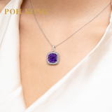 POH KONG 750/18K White Gold Amethyst Aurora Diamond Pendant
