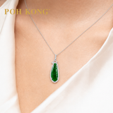 POH KONG 750/18K White Gold Jade Pendant with Diamond
