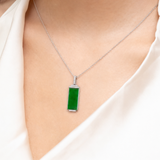 POH KONG 750/18K White Gold Classic Jade Pendant with Diamond