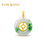 POH KONG 750/18K Yellow Gold Jade Pendant