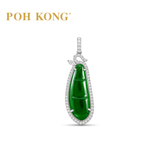 POH KONG 750/18K White Gold Jade Pendant with Diamond