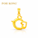 POH KONG 916/22K Yellow Gold Heart Shape Bird Pendant