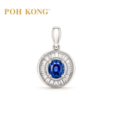 POH KONG 750/18K White Gold Blue Sapphire Brilliance Diamond Pendant