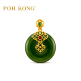 POH KONG 999/24K Yellow Gold Jade Pendant