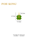 POH KONG 916/22K Yellow Gold Green Glass Butterfly Pendant