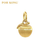 POH KONG 916/22K Yellow Gold  Striped Apple Pendant