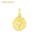POH KONG 916/22K Yellow Gold Coin Pendant