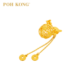 POH KONG 916/22K Yellow Gold Auspicious  Gourd With Ancient Coin Pendant