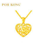 POH KONG 916/22K Yellow Gold Anggun Love and Flower Pendant (L)