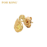 POH KONG 916/22K Gold Happy Love Elegant Swan Earrings