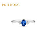 POH KONG 750/18k White Gold Azure Blue Sapphire with Diamond Ring