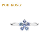 750/18k White Gold Colour Sapphire Aurora Ring