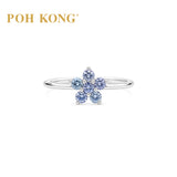 POH KONG 750/18k White Gold Colour Sapphire Aurora Ring