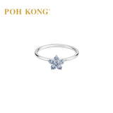 750/18k White Gold Colour Sapphire Aurora Ring